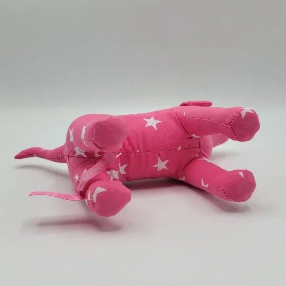 Victorias Secret Pink and Gold Dog Plush Toy Set Of 2 Pink Star & Gold Logo - Picture 8 of 16